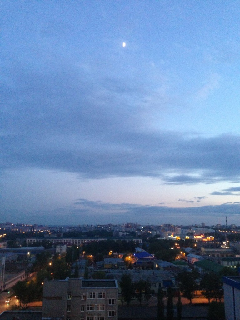 Gray-blue calm evening. Серо-голубой спокойный вечер город Уфа